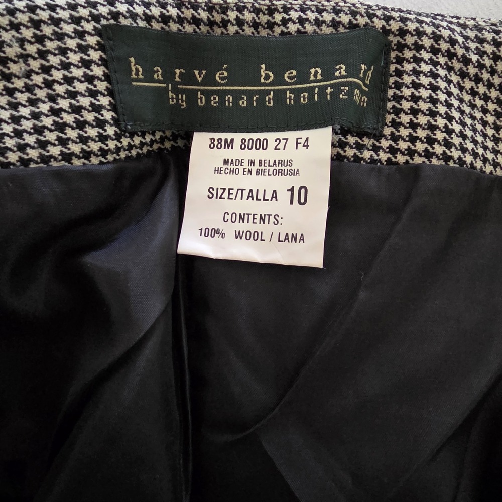Harve Bernard Womens 100% Wool Skirt Sz 10 Black Dark Academia Office Lined - Picture 5 of 7